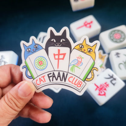Cat Faan Club (mahjong) sticker