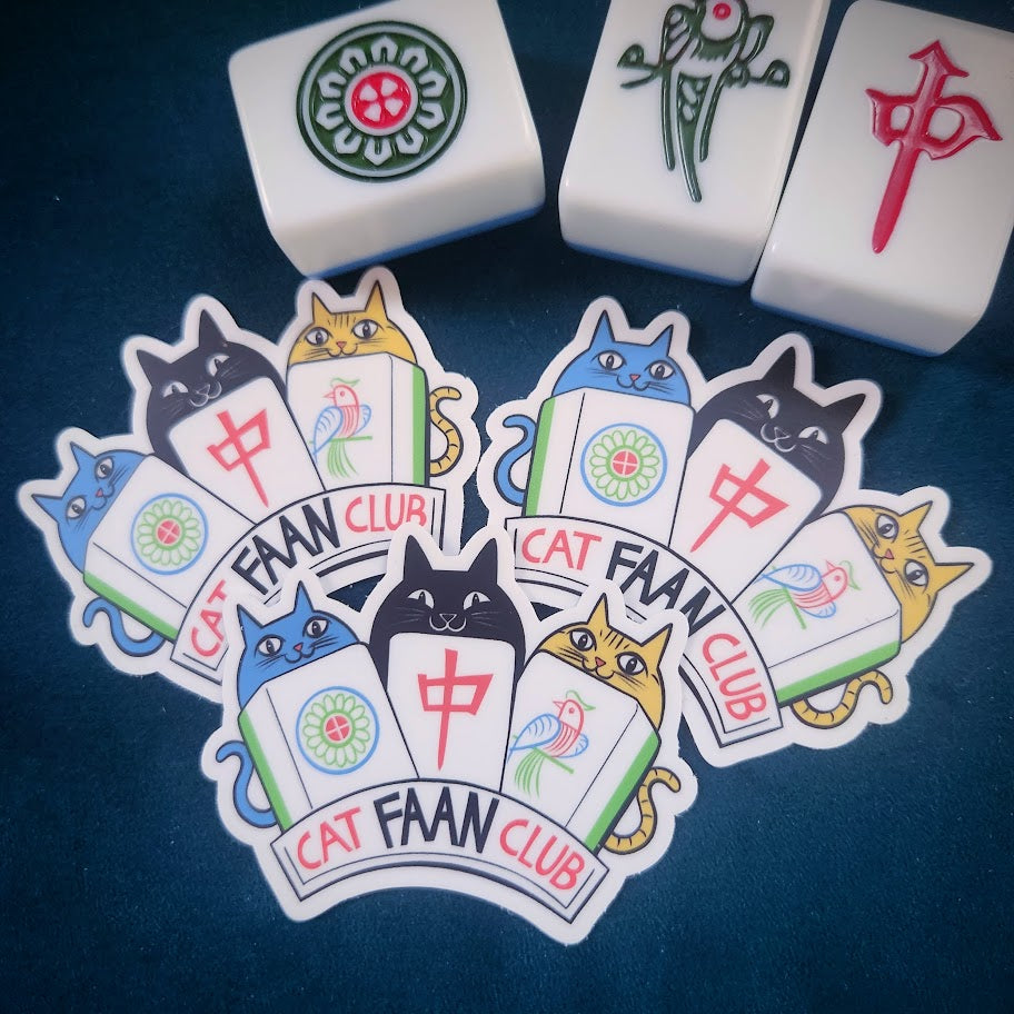 Cat Faan Club (mahjong) sticker