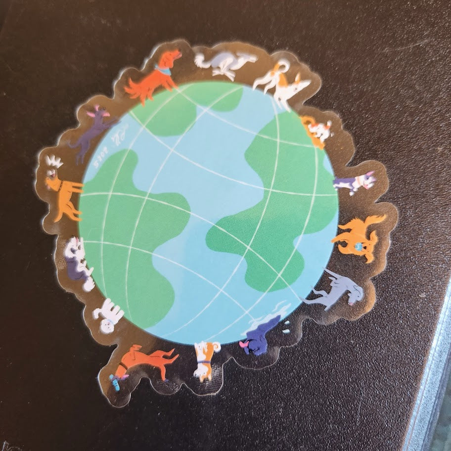 Dogs around the globe sticker