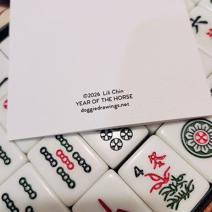 Year of the Horse (Mahjong) greeting card