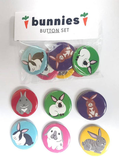 BUNNY BUTTONS - Set of 6