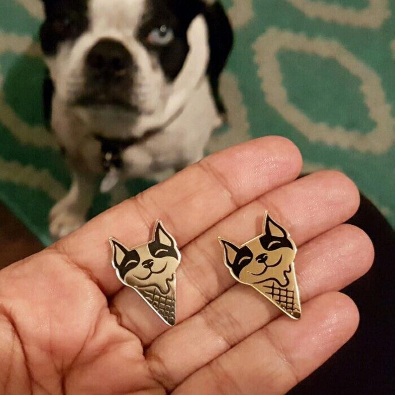 BOSTON TERRIER Ice Cream Pin