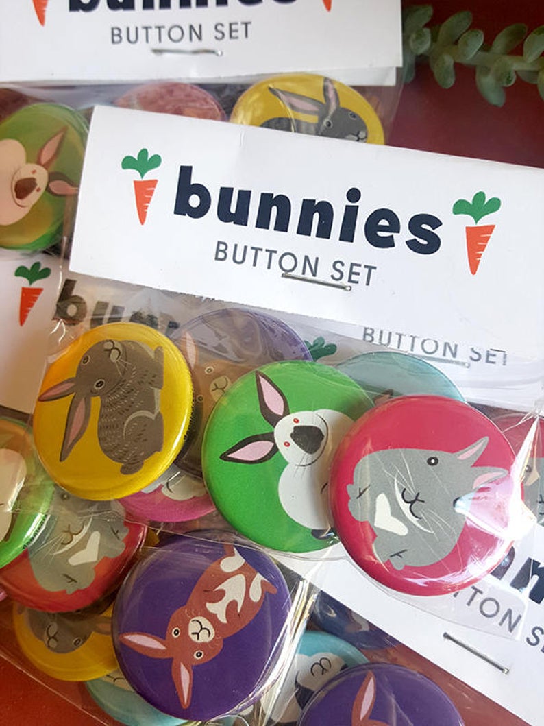 BUNNY BUTTONS - Set of 6