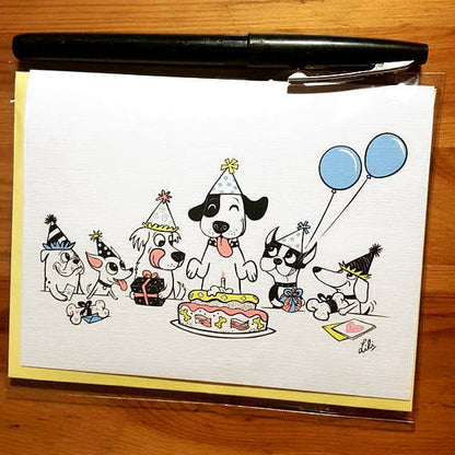 DOGGIE PARTY greeting card