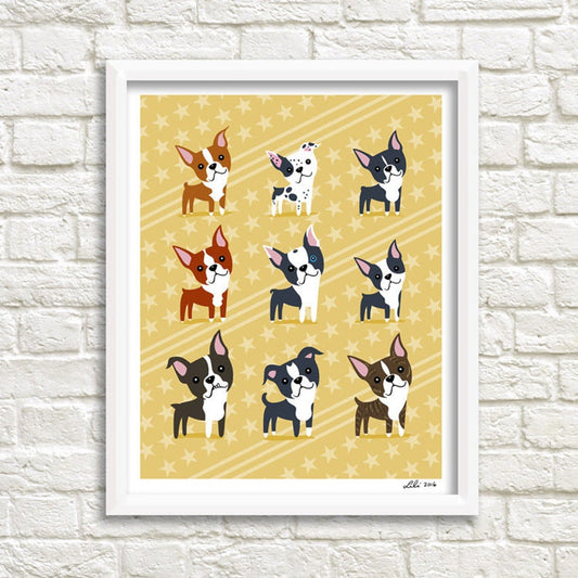 BOSTON TERRIERS print