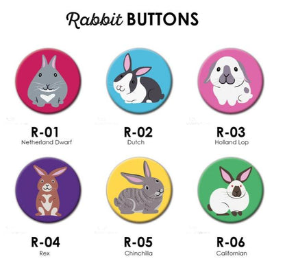 BUNNY BUTTONS - Set of 6