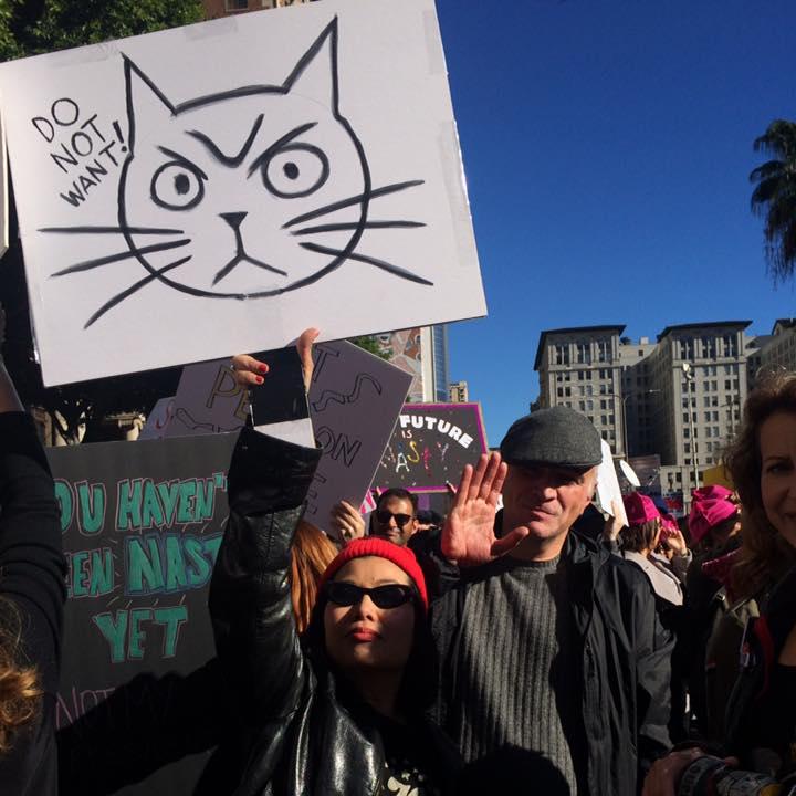 CAT in A PINK HAT T-shirt