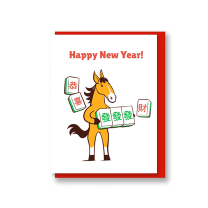 Year of the Horse (Mahjong) greeting card