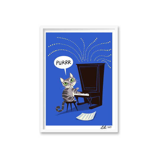 NORA THE PIANO CAT print