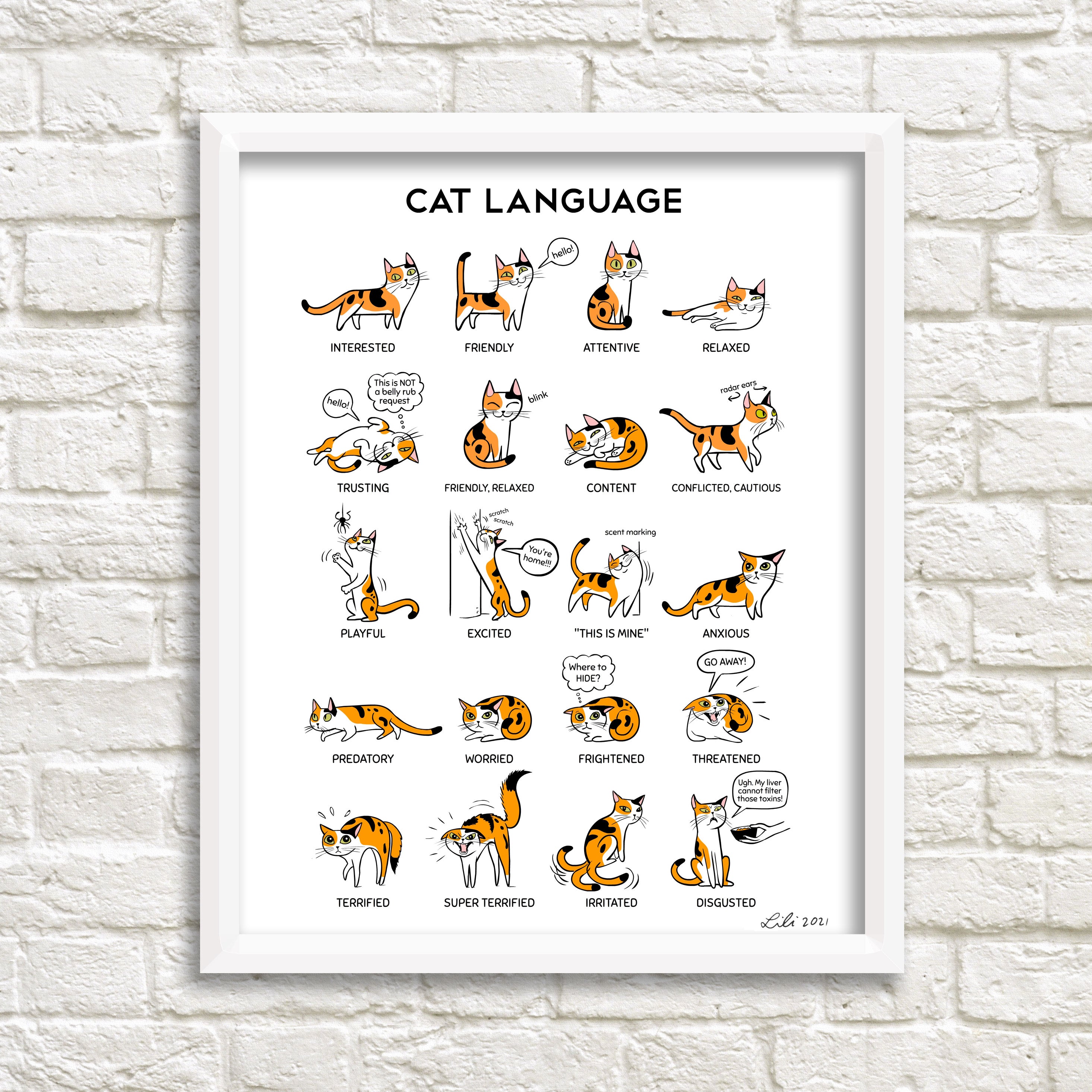 Feline Language CAT LANGUAGE Print – Lili Chin Art Inc