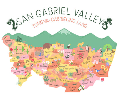 San Gabriel Valley map, fundraiser print