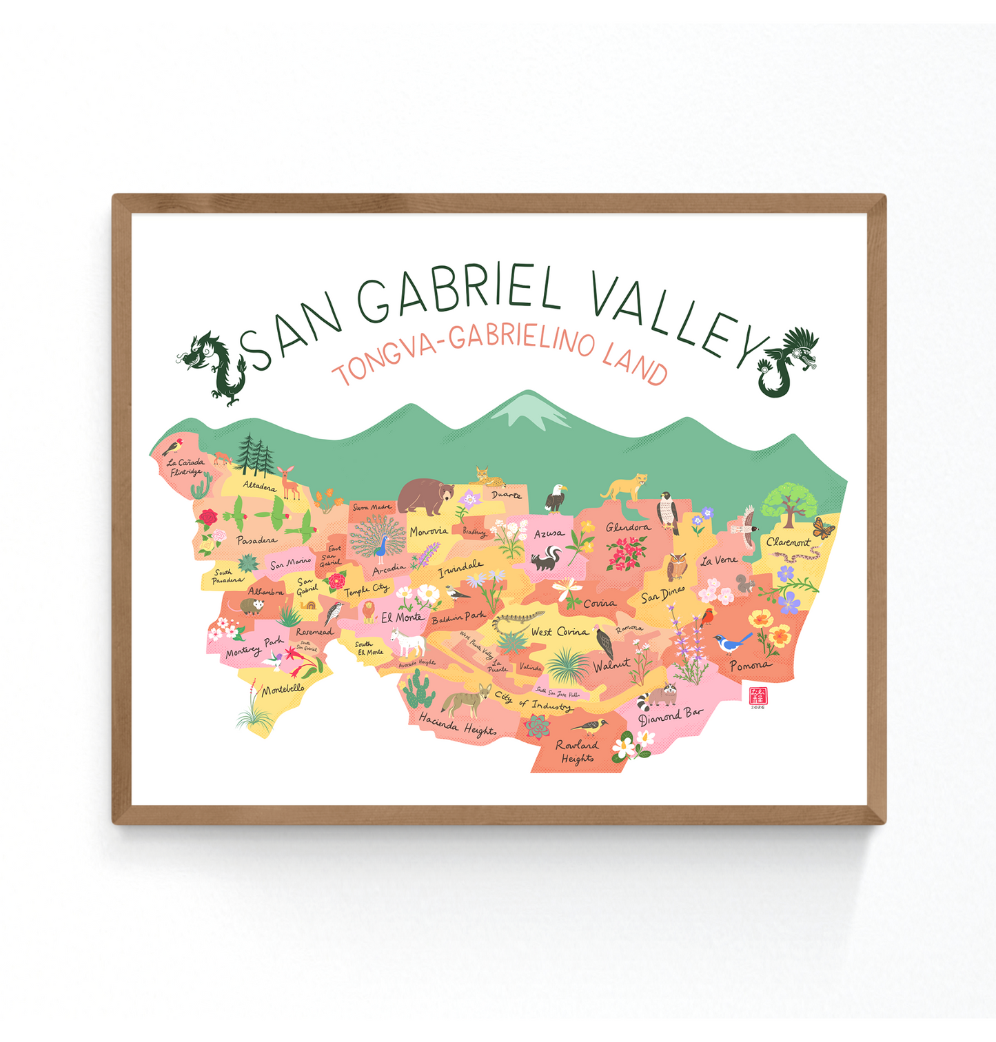 San Gabriel Valley map, fundraiser print