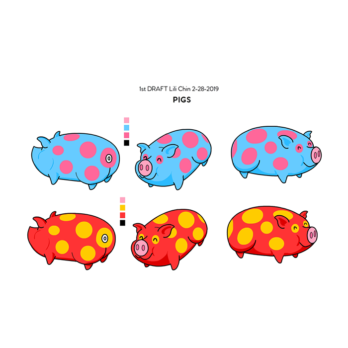 POLKA-DOT PIGS dog toy