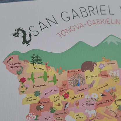 San Gabriel Valley map, fundraiser print